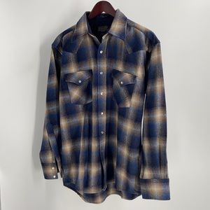 Pendleton flannel plaid pearl snap button up